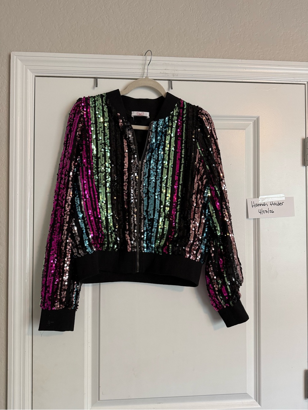 Judith March Nutcracker Sequin Stripe Bomber Jacket - Multicolor